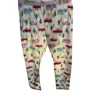 Pajama Pants XXL White Green Christmas Print